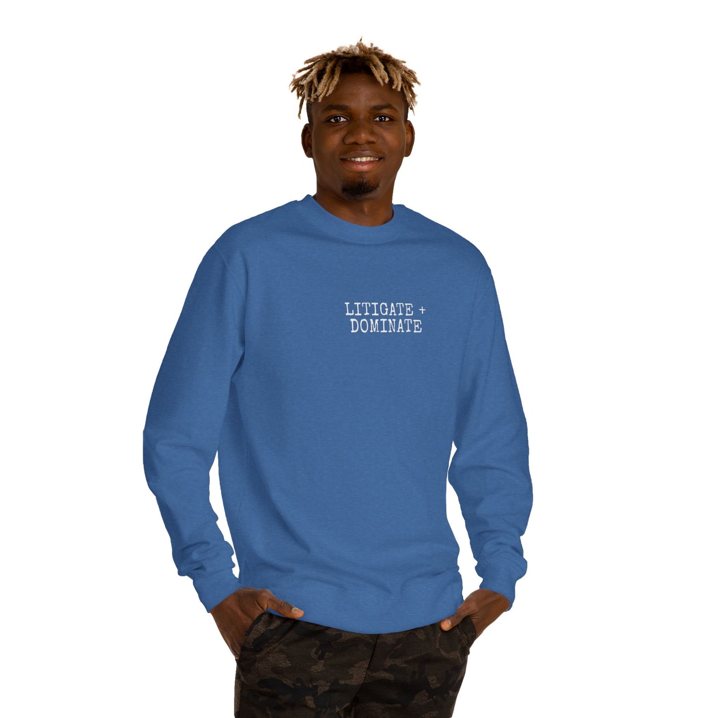 Litigate and Dominate Lawyer Crew Neck Sweatshirt, Trendy Law Apparel, Gift for Attorneys, Cozy Office Wear, Perfect for Legal Professionals