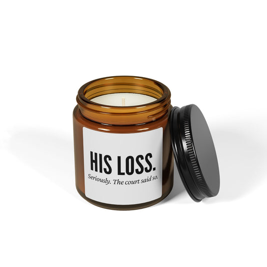 His Loss Candle - Motivational Gift, Home Decor, Self-Care Aroma, Relaxation, Thoughtful Gift