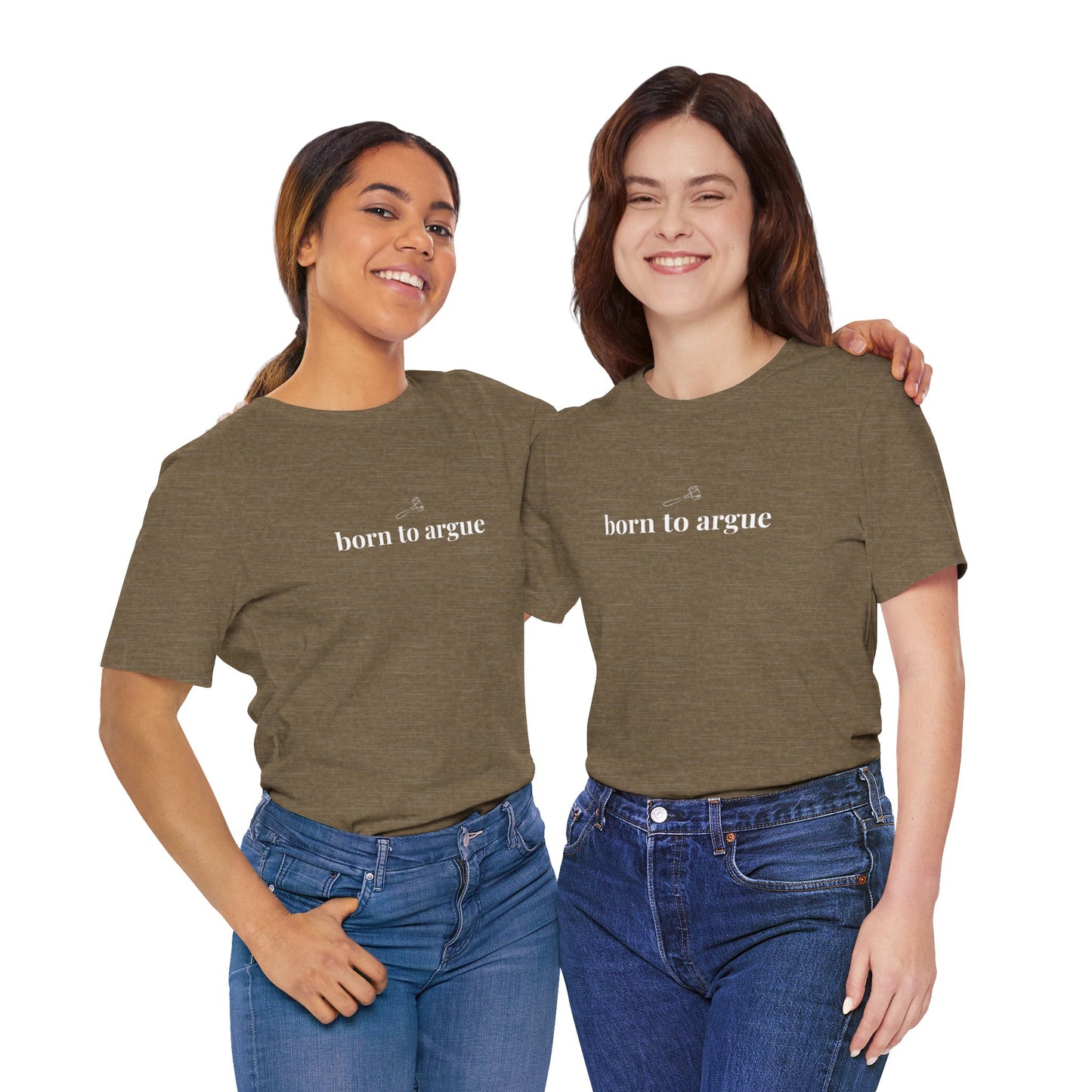 Born to Argue Lady Lawyer and Law Student Short Sleeve Tee, Casual T-Shirt for Everyday Wear, Perfect Gift for Law Students and Law School