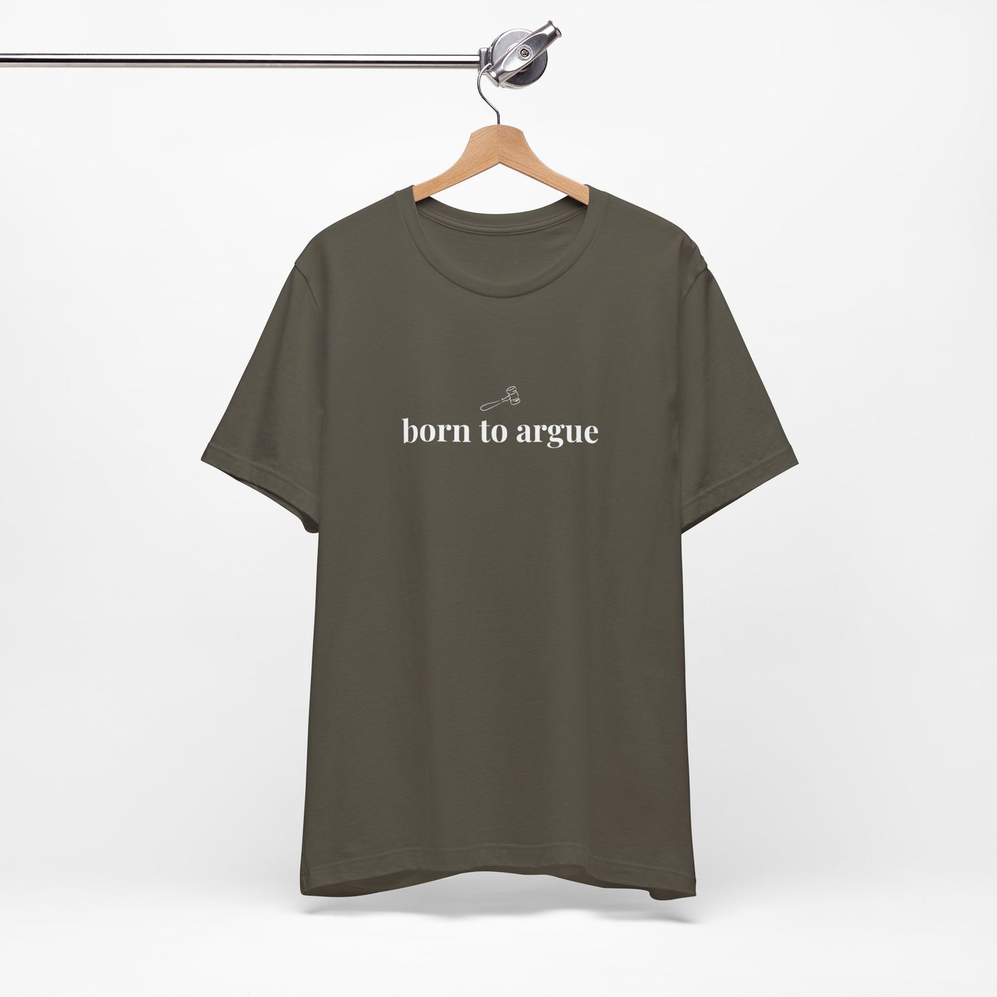 Born to Argue Lady Lawyer and Law Student Short Sleeve Tee, Casual T-Shirt for Everyday Wear, Perfect Gift for Law Students and Law School