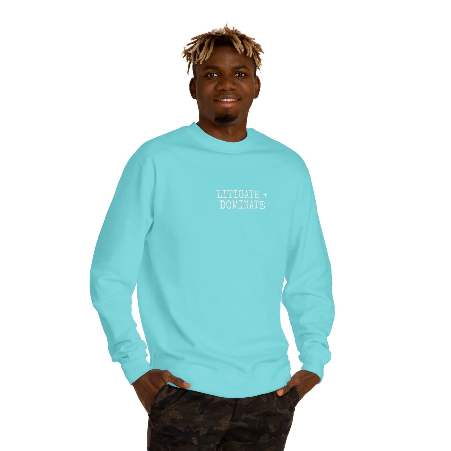 Litigate and Dominate Lawyer Crew Neck Sweatshirt, Trendy Law Apparel, Gift for Attorneys, Cozy Office Wear, Perfect for Legal Professionals