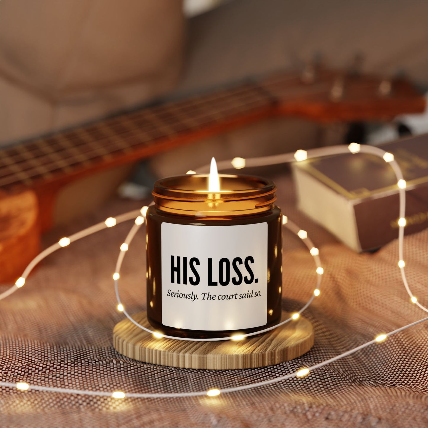 His Loss Candle - Motivational Gift, Home Decor, Self-Care Aroma, Relaxation, Thoughtful Gift