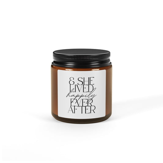 SHE Lived Happily Ever After Scented Soy Candle, Wedding Gift, Home Decor, Relaxation, Eco-Friendly Candle, Personalized Candle