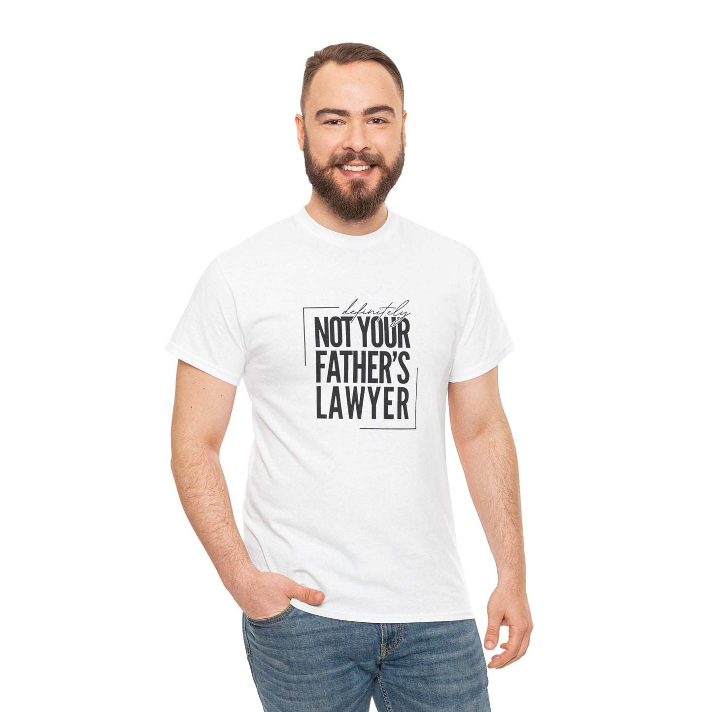 Definitely Not Your Father's Lawyer Graphic Tee | Fun Unisex Tee, Gift for Lawyers, Legal Humor Shirt, Casual Wear, Perfect for Milestones