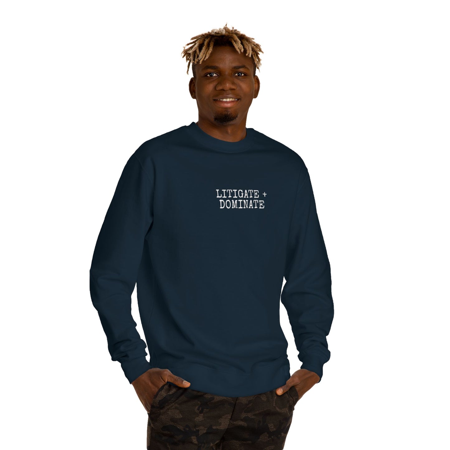 Litigate and Dominate Lawyer Crew Neck Sweatshirt, Trendy Law Apparel, Gift for Attorneys, Cozy Office Wear, Perfect for Legal Professionals