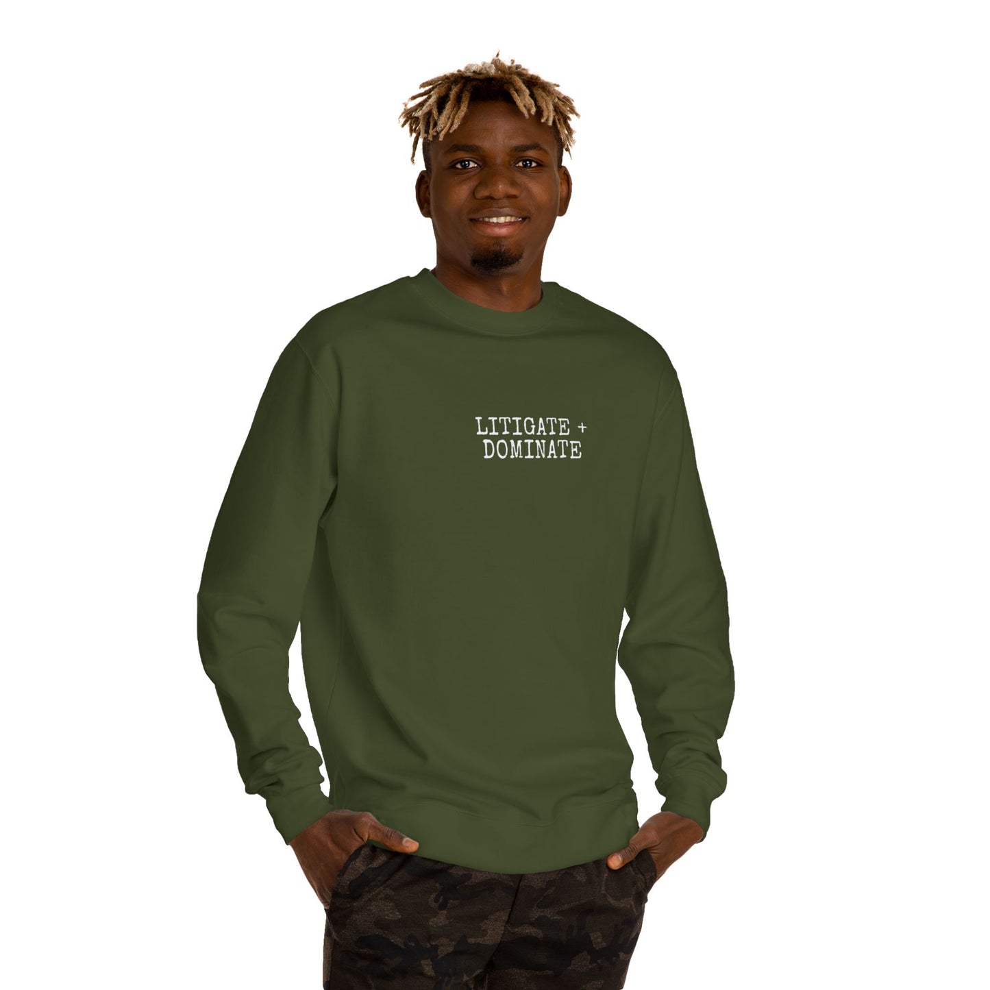 Litigate and Dominate Lawyer Crew Neck Sweatshirt, Trendy Law Apparel, Gift for Attorneys, Cozy Office Wear, Perfect for Legal Professionals