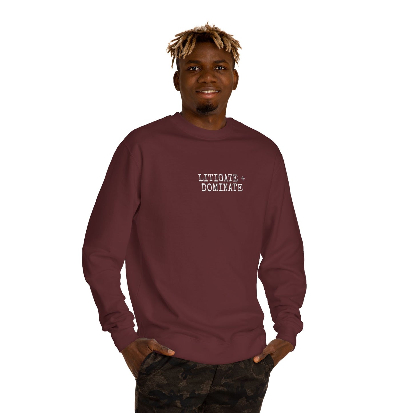 Litigate and Dominate Lawyer Crew Neck Sweatshirt, Trendy Law Apparel, Gift for Attorneys, Cozy Office Wear, Perfect for Legal Professionals