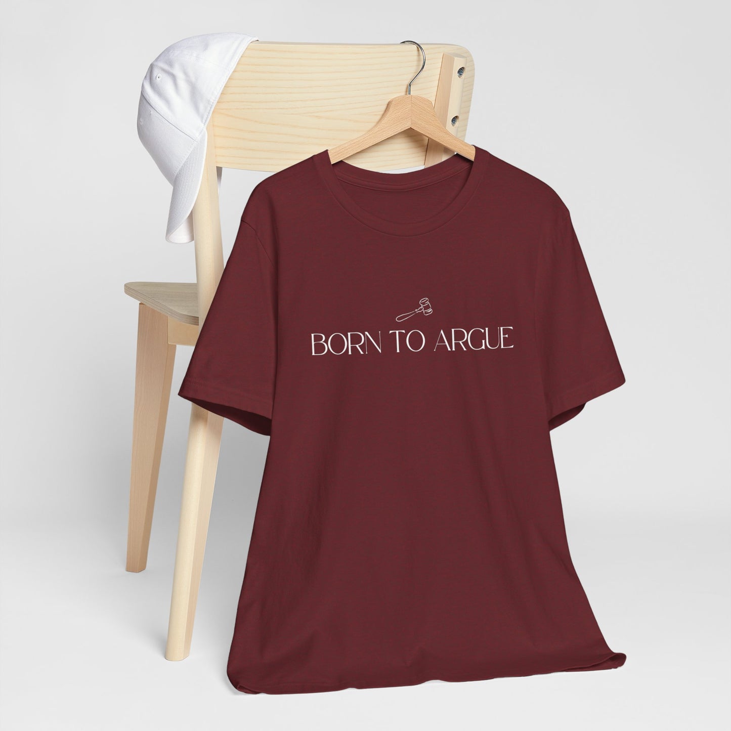 Born to Argue Lady Lawyer and Law Student Short Sleeve Tee, Casual T-Shirt for Everyday Wear, Perfect Gift for Law Students and Law School