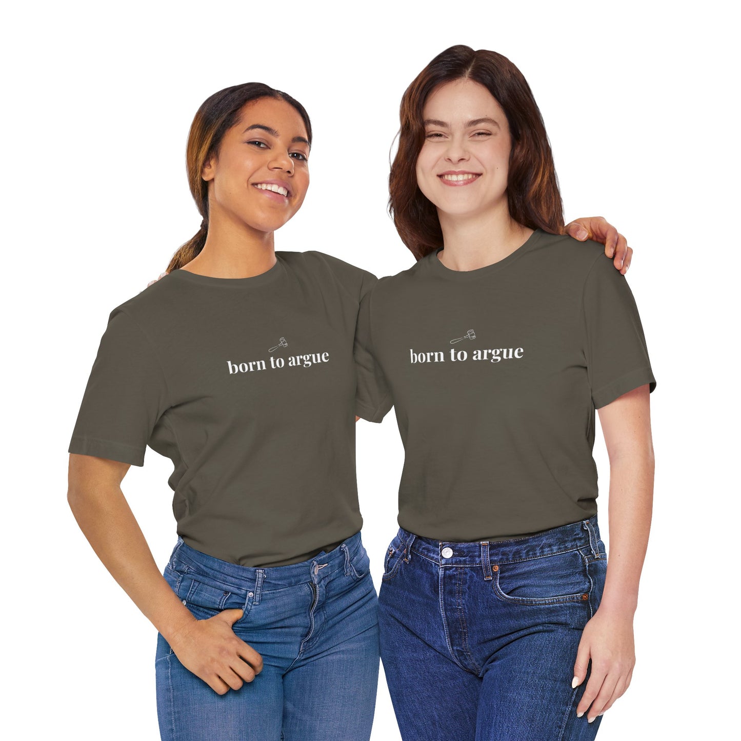 Born to Argue Lady Lawyer and Law Student Short Sleeve Tee, Casual T-Shirt for Everyday Wear, Perfect Gift for Law Students and Law School