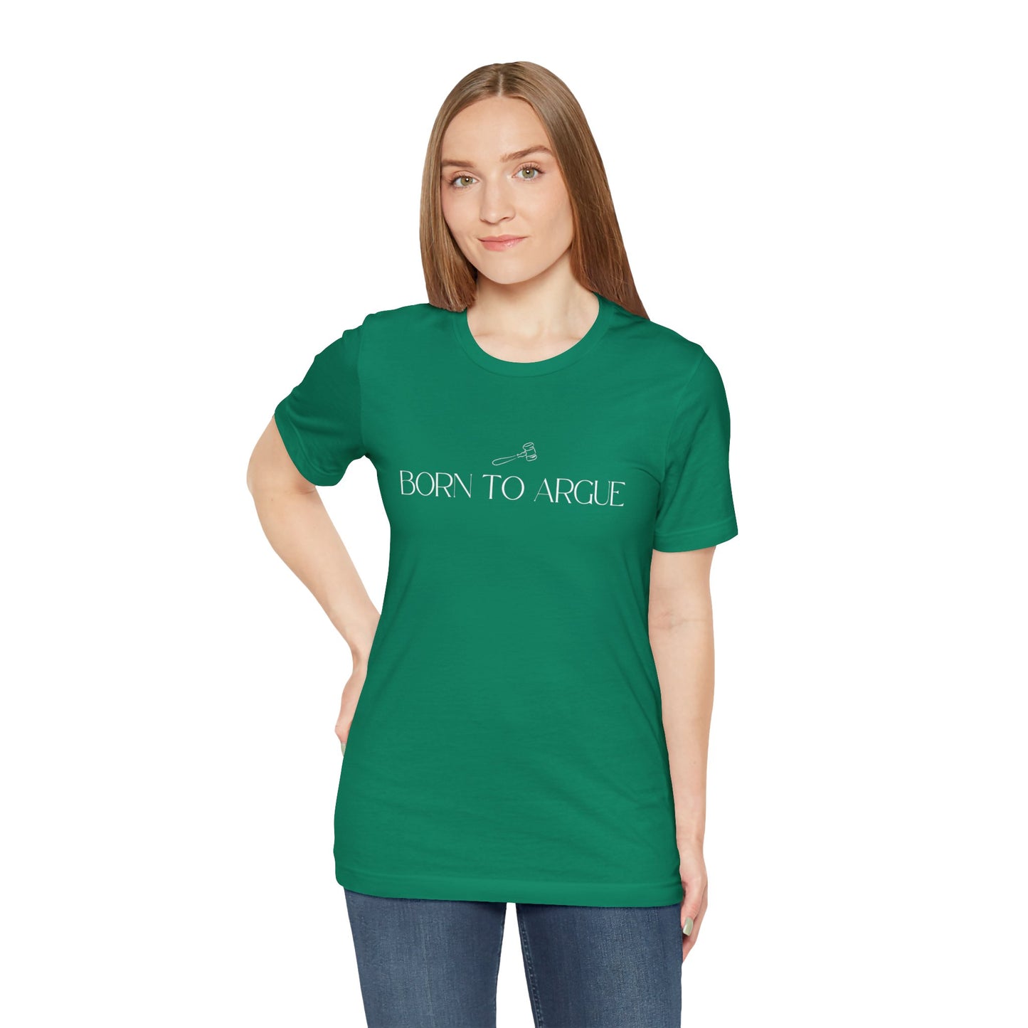 Born to Argue Lady Lawyer and Law Student Short Sleeve Tee, Casual T-Shirt for Everyday Wear, Perfect Gift for Law Students and Law School