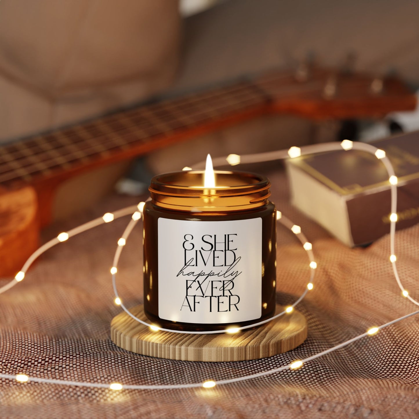 SHE Lived Happily Ever After Scented Soy Candle, Wedding Gift, Home Decor, Relaxation, Eco-Friendly Candle, Personalized Candle