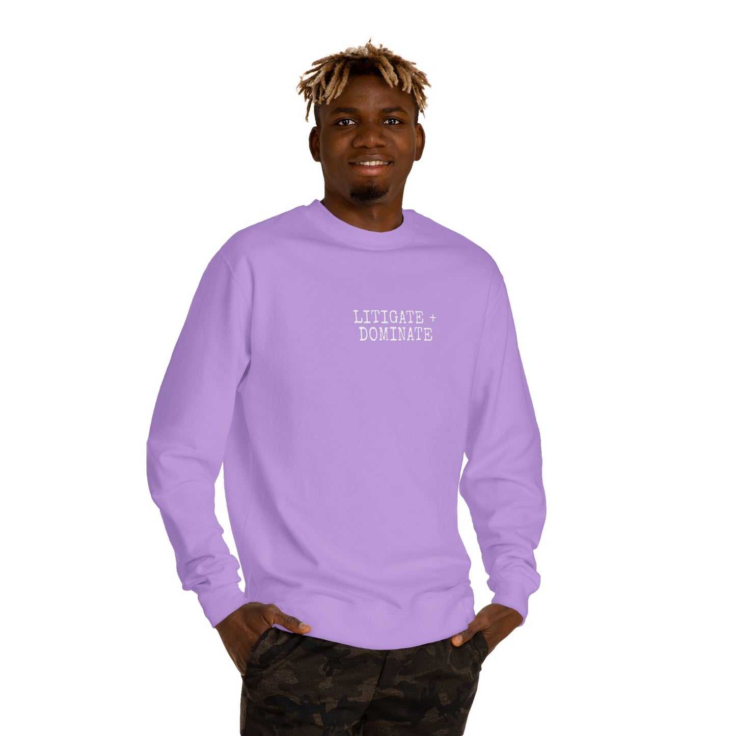 Litigate and Dominate Lawyer Crew Neck Sweatshirt, Trendy Law Apparel, Gift for Attorneys, Cozy Office Wear, Perfect for Legal Professionals
