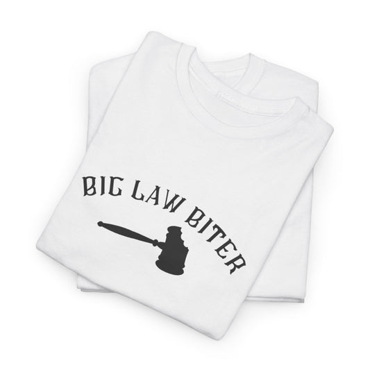 Big Law Biter Tee - Funny Unisex Heavy Cotton Shirt for Lawyers, Legal Gifts, Casual Wear, Law Themed Humor, Unique T-Shirts