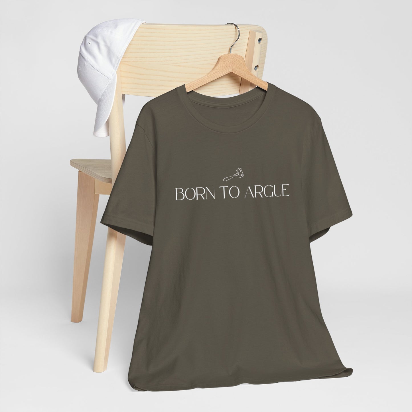 Born to Argue Lady Lawyer and Law Student Short Sleeve Tee, Casual T-Shirt for Everyday Wear, Perfect Gift for Law Students and Law School